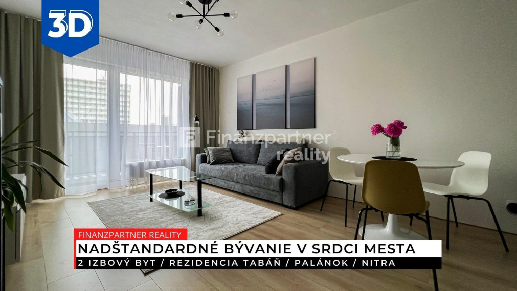Prenájom - 2 izb. moderne zariadený byt, Rezidencia Tabáň, Nitra