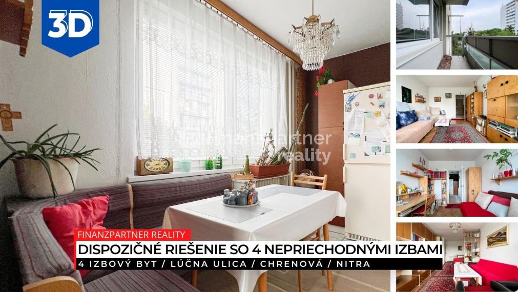 4 izbový byt s 2 balkónmi, Chrenová, Nitra + 3D