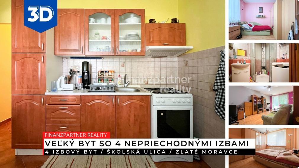4 izbový byt 89 m2, Školská, Zlaté Moravce + 3D