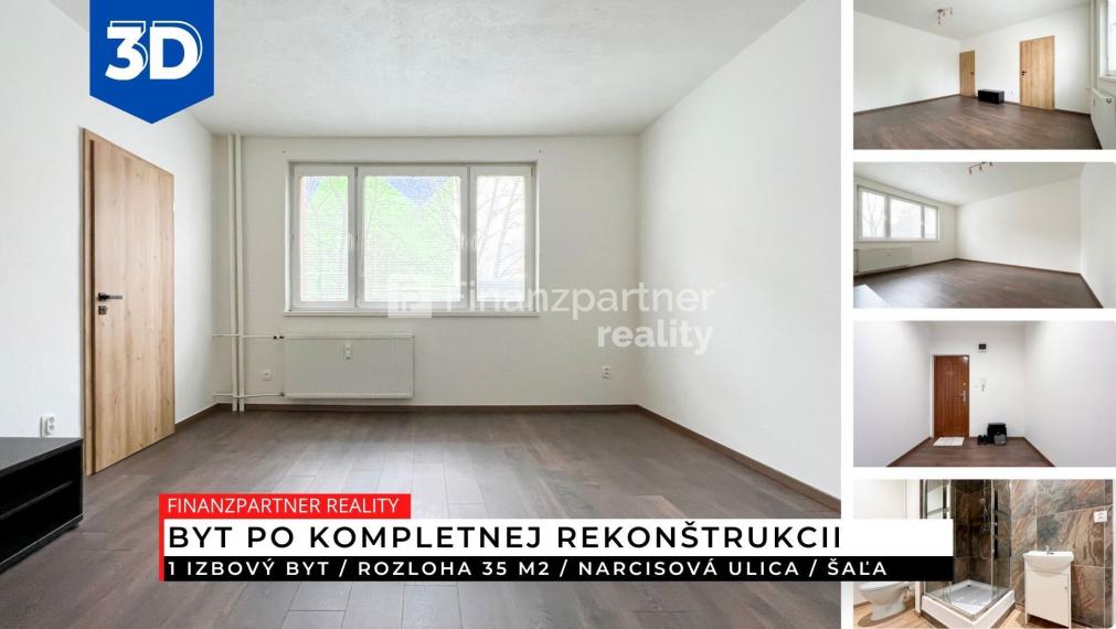 1 izbový byt po rekonštrukcii 35 m2, Šaľa + 3D