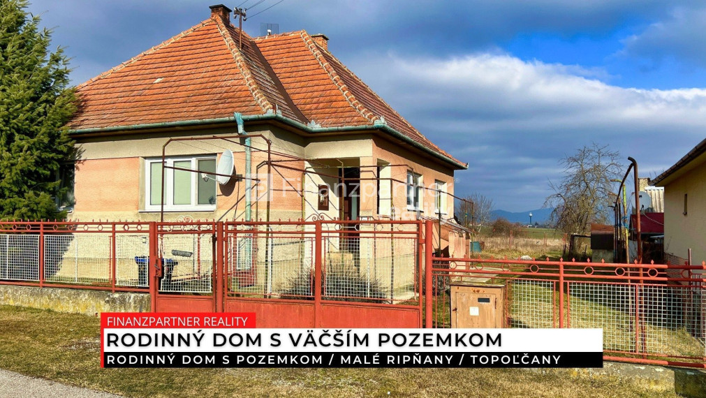 Rodinný dom s pozemkom 1491 m2, Malé Ripňany, Topoľčany