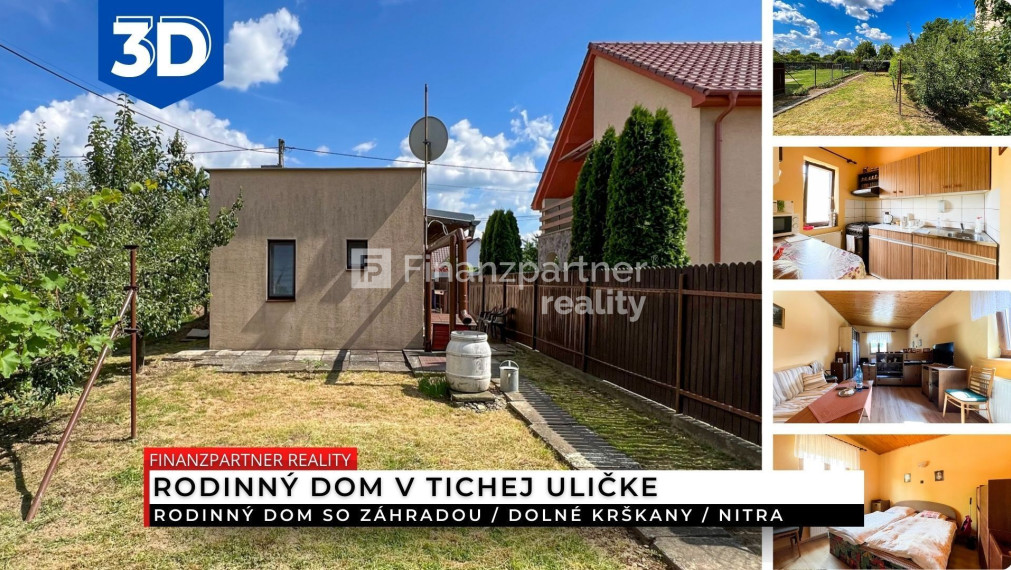 Rodinný dom so záhradou, Dolné Krškany, Nitra + 3D