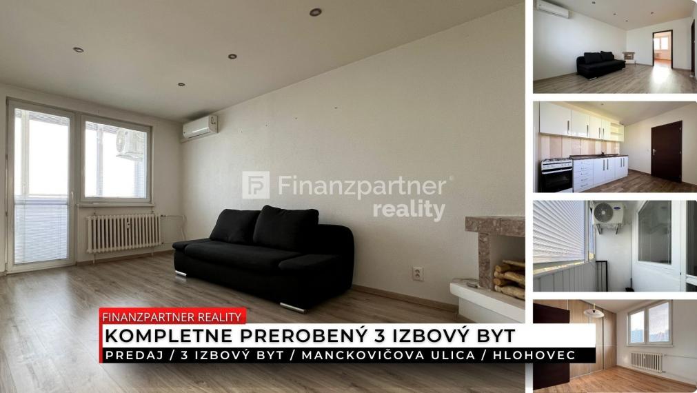 3 izbový prerobený byt s loggiou, Manckovičova, Hlohovec
