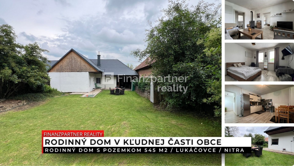 Rodinný dom s pozemkom 545 m2, Lukáčovce, Nitra