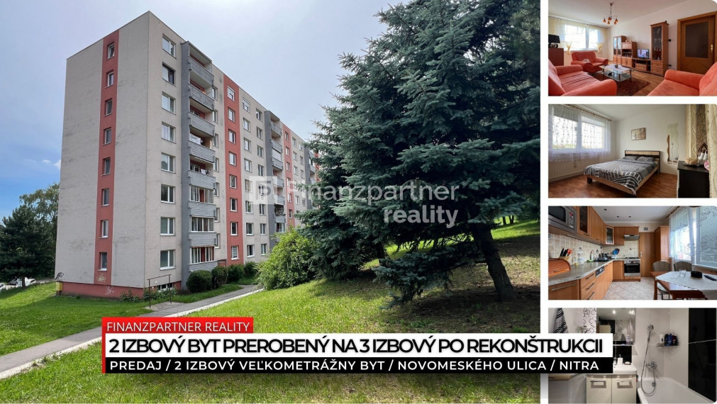 2 izbový byt prerobený na 3 izbový, Novomeského ulica, Nitra