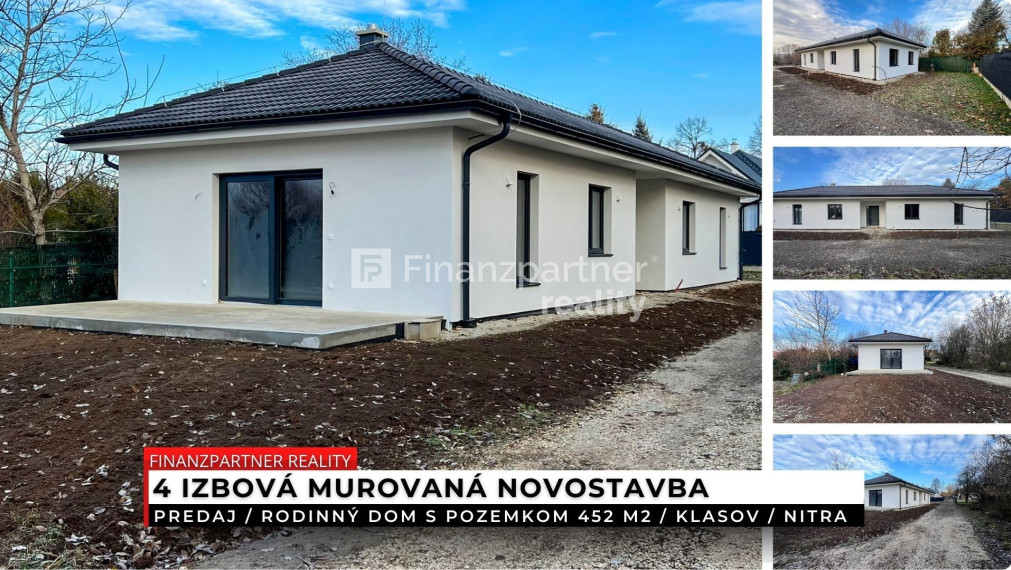 Novostavba, rodinný dom, pozemok 452 m², Klasov, Nitra
