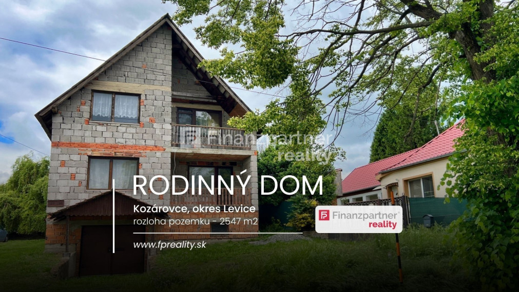 Dva domy s pozemkom 2547 m2, Kozárovce, Levice