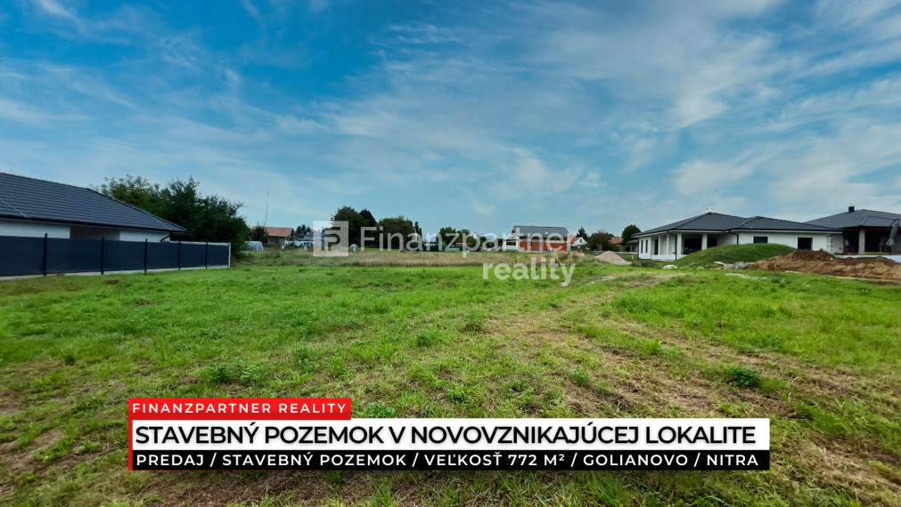 Stavebný pozemok 772 m², Golianovo, Nitra