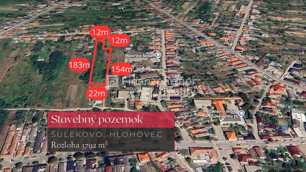 Investičný pozemok 3792 m² v obci Šulekovo, okres Hlohovec