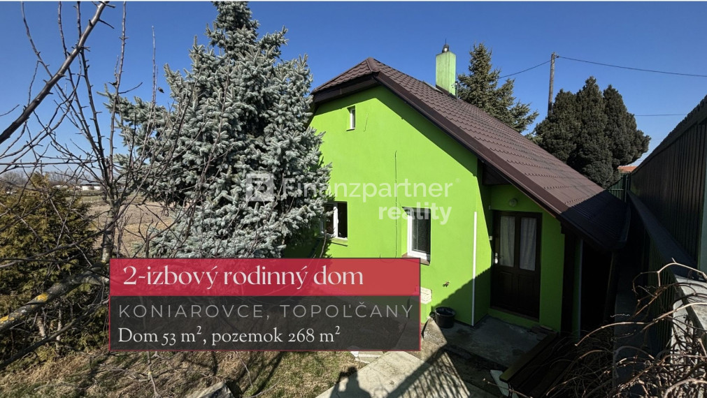 2 izbový rodinný dom 53 m², Koniarovce, Topoľčany + 3D