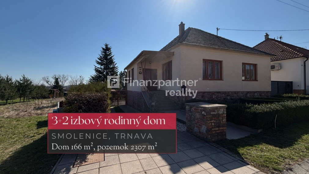 REZERVOVANÝ 3 + 2 izbový dom, 2307m² Smolenice, Trnava + 3D