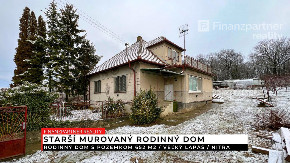 Rodinný dom s pozemkom 652 m2, Veľký Lapáš, Nitra