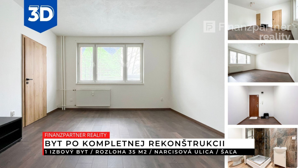 1 izbový byt po rekonštrukcii 35 m2, Šaľa + 3D