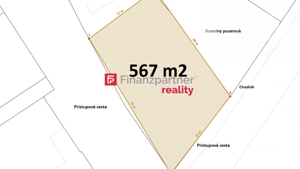 Na predaj stavebný pozemok 567m2 v meste Veľký Meder