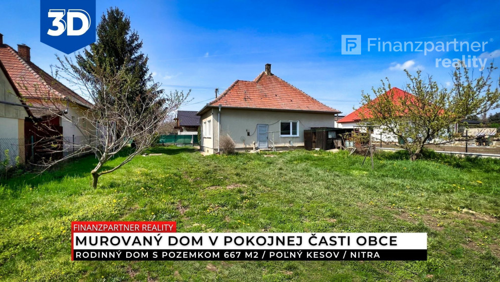 Rodinný dom s pozemkom 667 m2, Poľný Kesov, Nitra