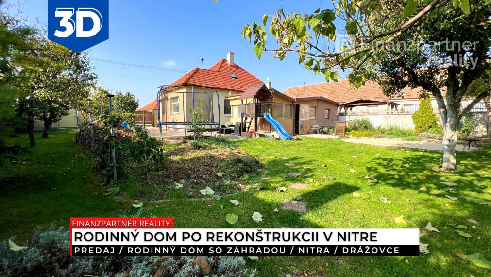Rodinný dom so záhradou 755 m2, Drážovce, Nitra + 3D