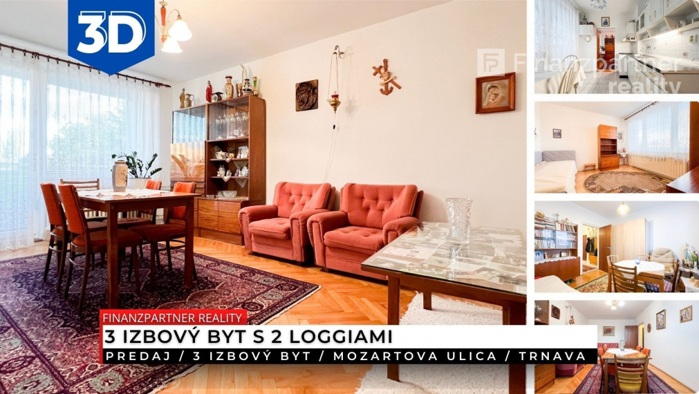 3 izbový byt s 2 loggiami, Mozartova, Trnava