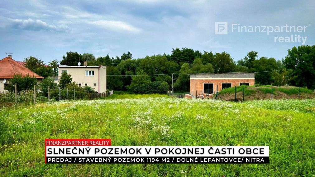 Stavebný pozemok 1194 m2, Dolné Lefantovce, Nitra