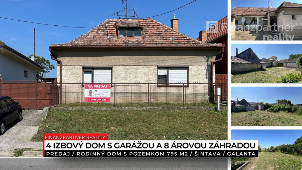Rodinný dom s pozemkom 795 m2, Šintava, Galanta