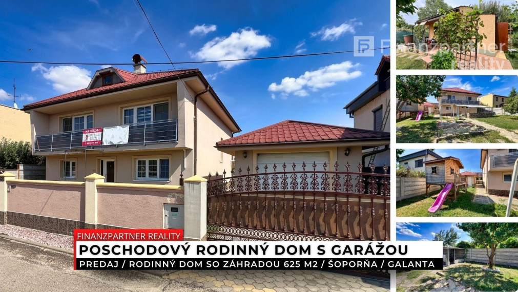 Poschodový rodinný dom so záhradou 625 m2, Šoporňa, Galanta