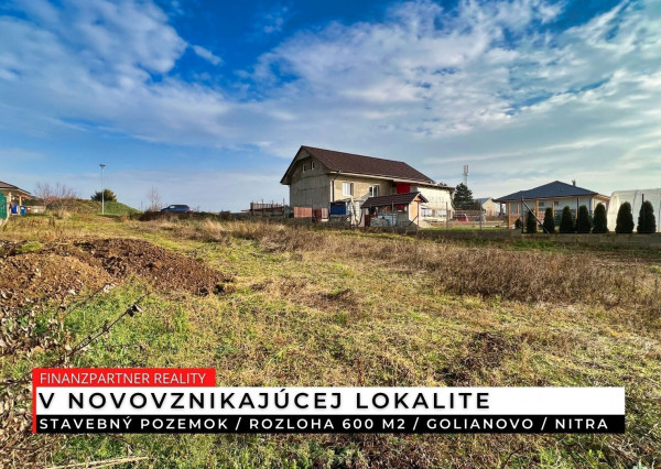 Stavebný pozemok 600 m2, Golianovo, Nitra