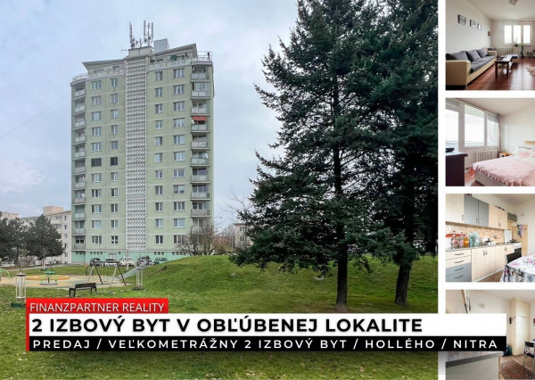 Veľkometrážny 2 izbový byt, Hollého, Nitra + 3D