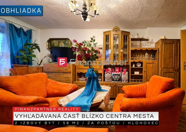 2 izbový byt 58 m2, Za poštou, Hlohovec + 3D