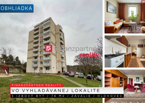 3 izbový byt, 76 m2, Závalie, Hlohovec + 3D