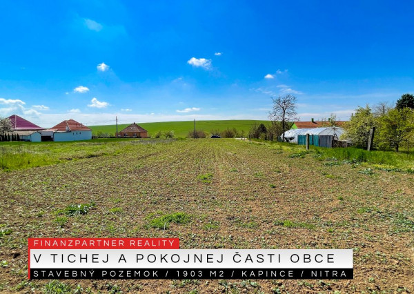 Stavebný pozemok 1903 m2, Kapince, Nitra