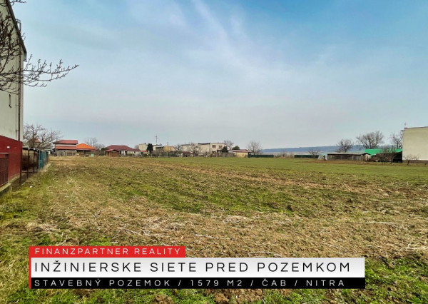 Stavebný pozemok 1579 m2, Čab, Nitra
