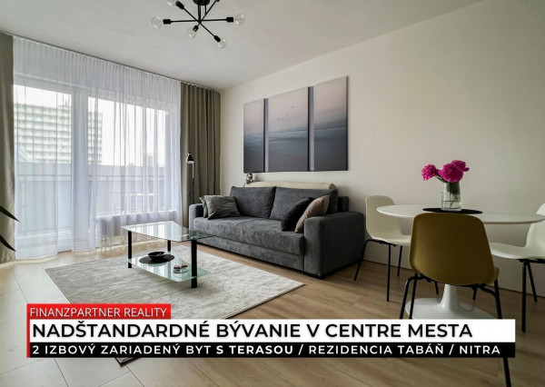 Prenájom - zariadený 2 izbový byt, Rezidencia Tabáň, Nitra