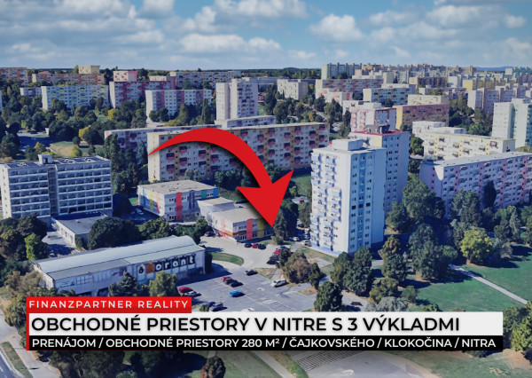 Prenájom - Obchodný priestor s 3 výkladmi 280 m², Nitra