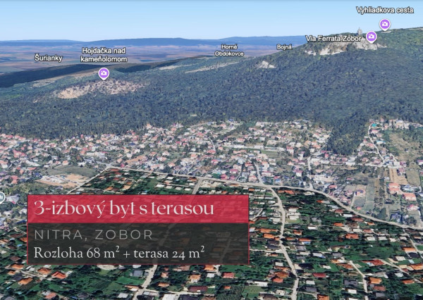 Lukratívny 3 izbový byt v meste Nitra, časť Zobor