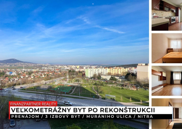 Prenájom - 3 izbový veľkometrážny byt, Murániho, Nitra