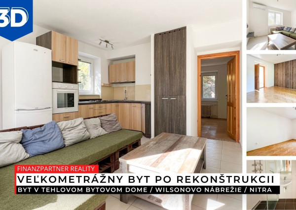 Veľký 2 izbový prerobený byt, Wilsonovo nábrežie, Nitra
