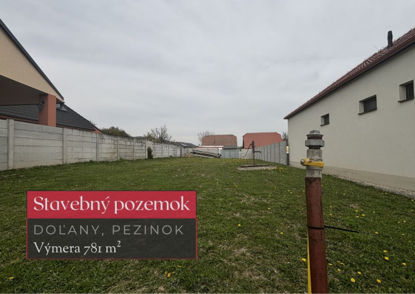 Stavebný pozemok 781 m² v obci Doľany, okres Pezinok + 3D