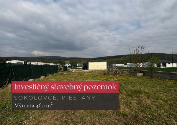 Stavebný pozemok 460 m², Sokolovce, okres Piešťany + 3D