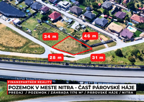 Pozemok, záhrada 1176 m², Párovské Háje, Nitra