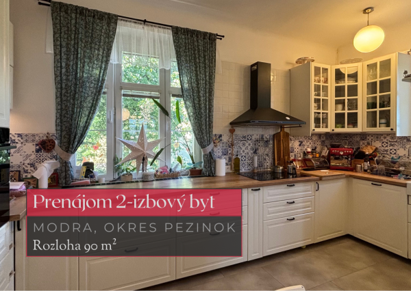 Prenájom 2 izbový byt 90 m², Modra, okres Pezinok + 3D