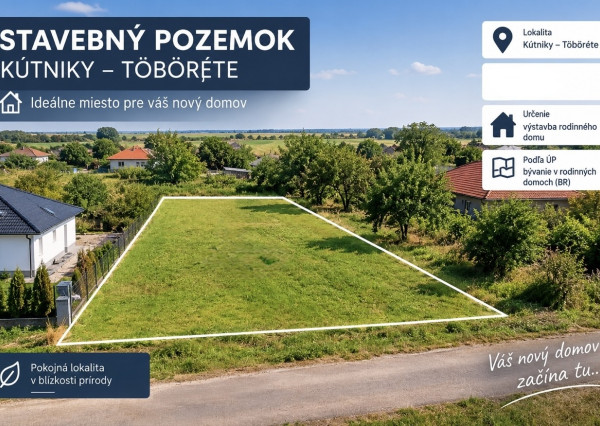 Na predaj stavebný pozemok Kútniky - Töböréte