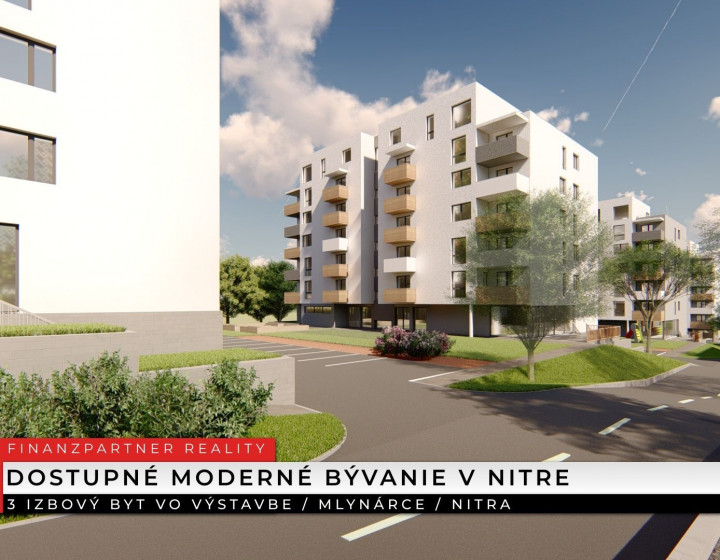 3 izbový byt 85,6 m2 + terasa 76,8 m2 v novom projekte, Nitra