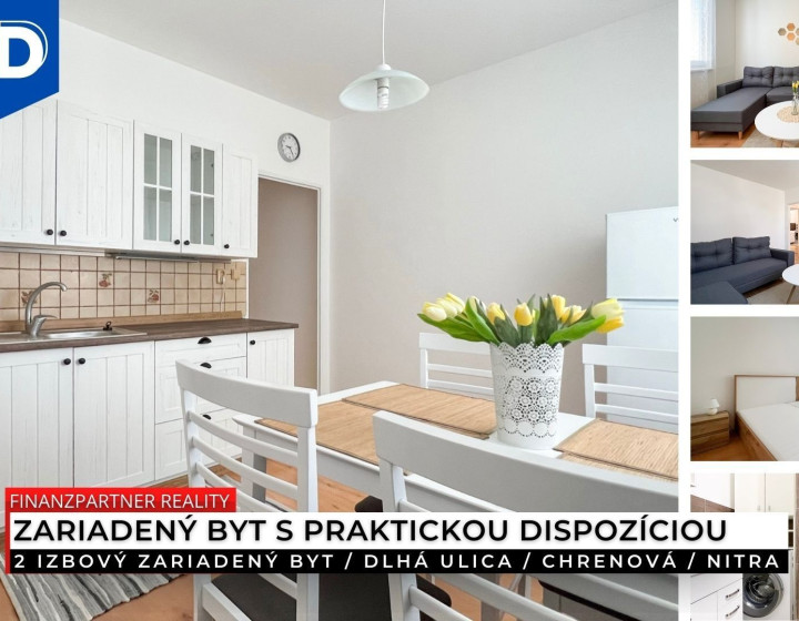 Prenájom - 2 izbový zariadený byt, Chrenová, Nitra