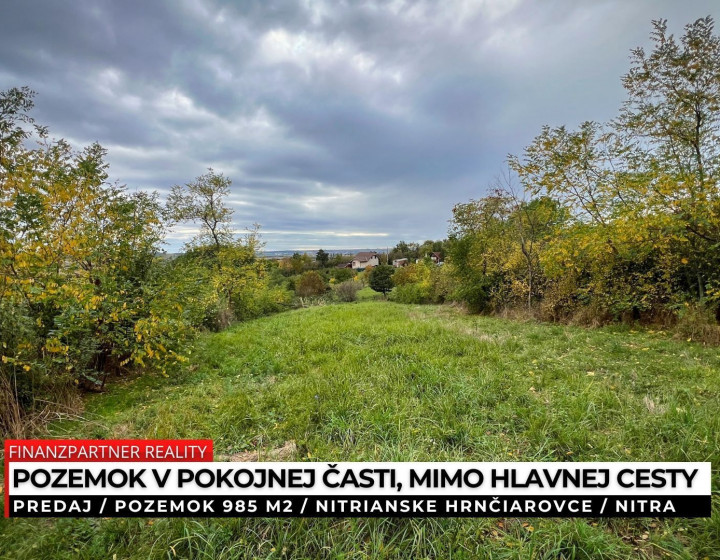 Pozemok, záhrada 985 m2, Nitrianske Hrnčiarovce, Nitra