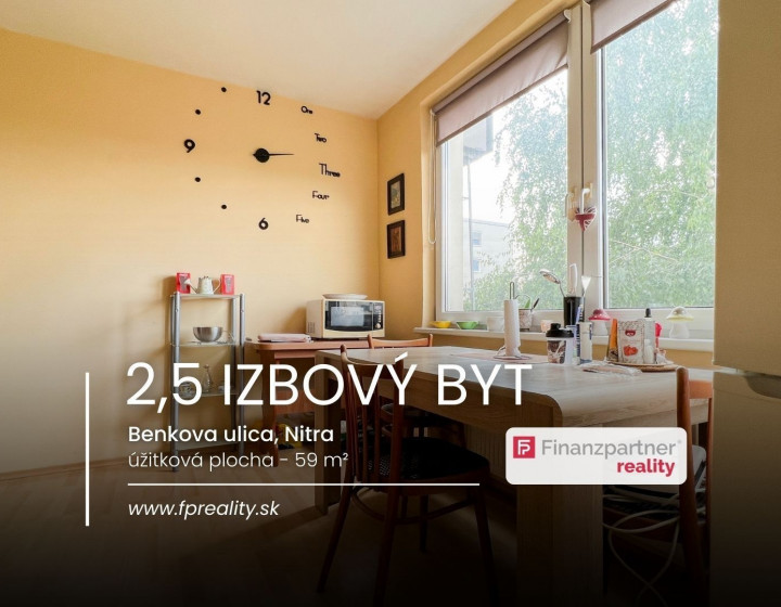 Prerobený 2,5 izbový byt, Benkova, Nitra