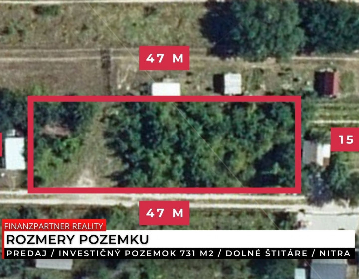 Stavebný pozemok 731 m², Dolné Štitáre, Nitra