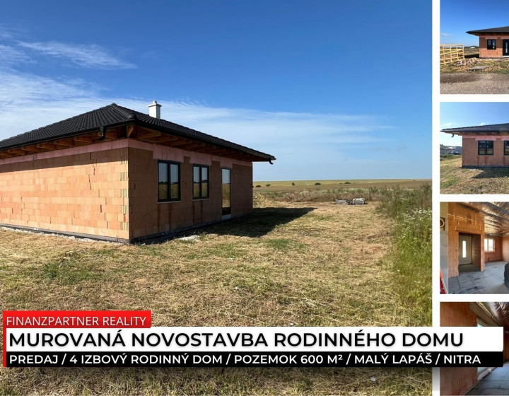 4 izbový rodinný dom, pozemok 600 m², Malý Lapáš, Nitra