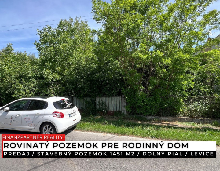 Stavebný pozemok 1 451 m², Dolný Pial, Levice