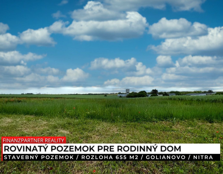 Stavebný pozemok 655 m², Golianovo, Nitra