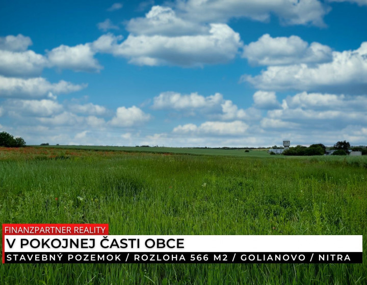 Stavebný pozemok 566 m², Golianovo, Nitra