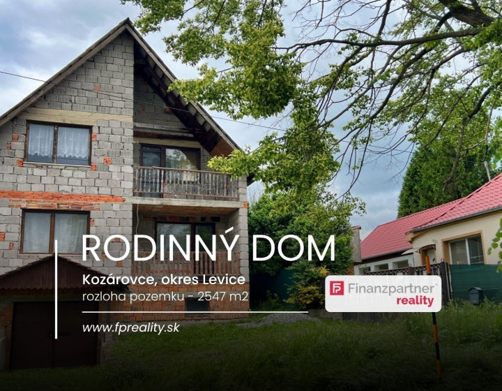 Dva domy s pozemkom 2547 m2, Kozárovce, Levice